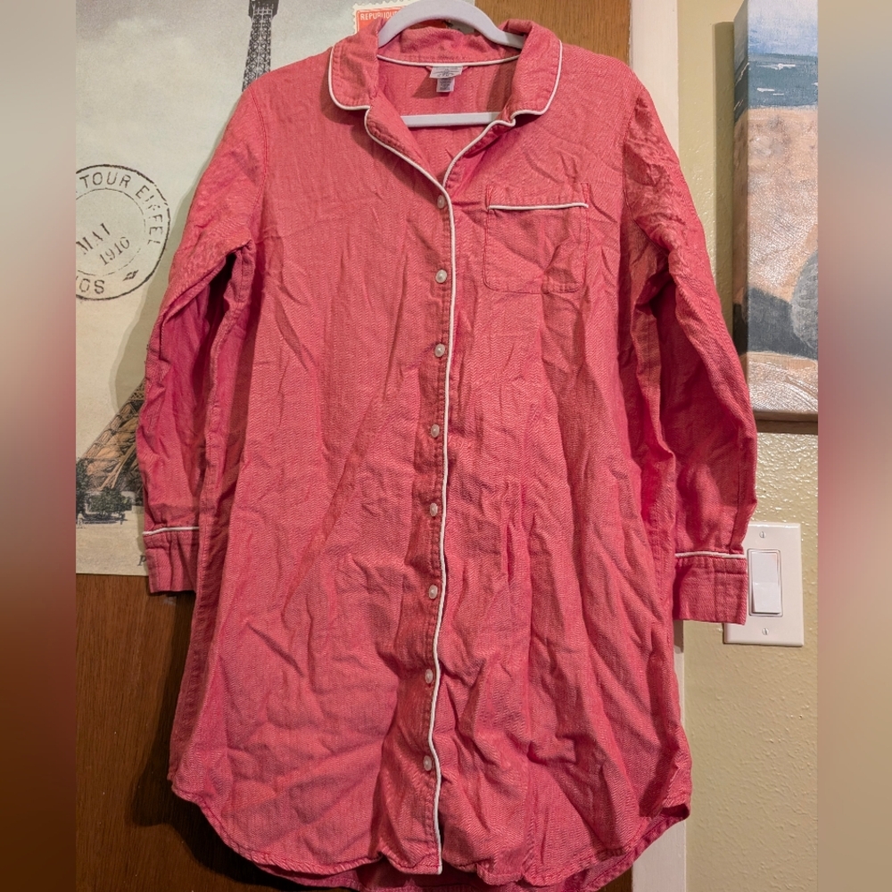 Lands' End Women's Pink Button-Up Coat